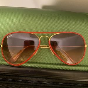 Red Aviator RayBans Sunglasses